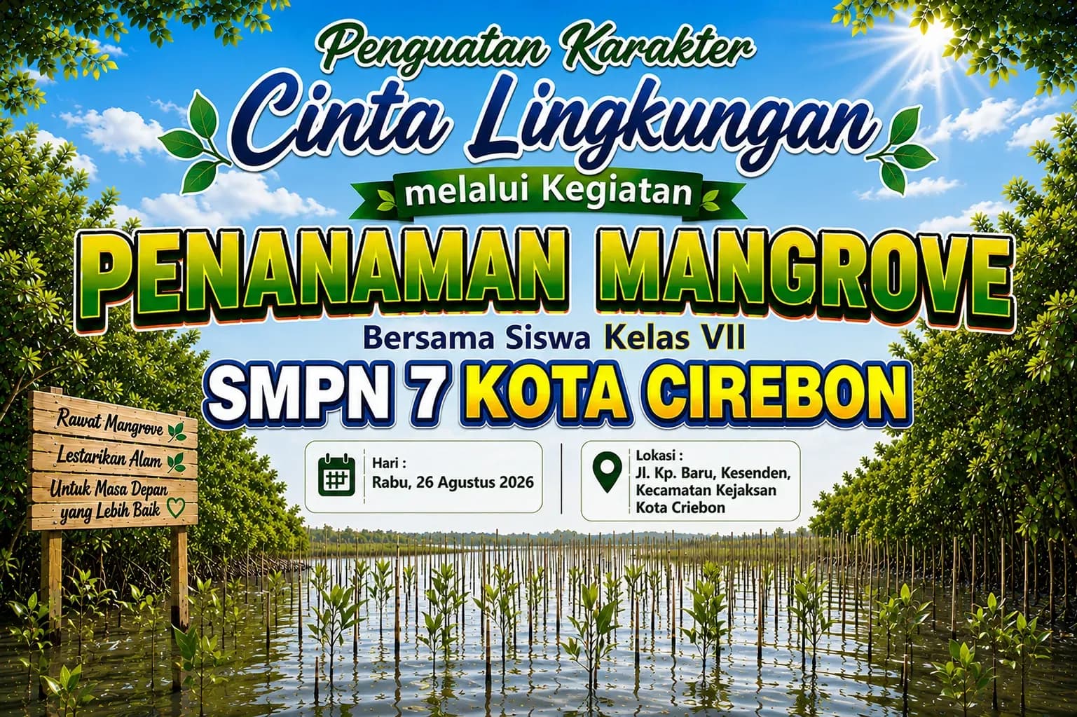 PENANAMAN MANGROVE BERSAMA SISWA KELAS VII